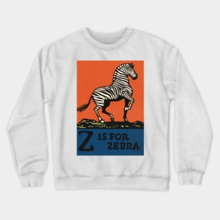 Z is for Zebra: ABC Designed and Cut on Wood by CB Falls Crewneck Sweatshirt